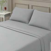 Farfallarossa Solid Color Polyester Bed Sheet (1 Piece) - High-Quality Material, Elegant Design, Soft And Comfortable, Creates A Luxurious Resting Experience, Suitable For Various Bed Types. - Light Grey - View 7