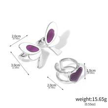 3pcs Universal Jewelry Anime Fearless Pact Twilight Butterfly Open Rings, Purple Butterfly Rings, Role-Playing Props, Fan Collection Gifts - Multicolor - View 9