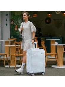 SOMAGO Travel 3 Piece Luggage Sets With A Cosmetic Case Expandable Suitcase (Only 24") Traveling Hardside Polycarbonate Lightweight Suitcases With 4 Wheels TSA Lock YKK Zippers - Blue - View 3