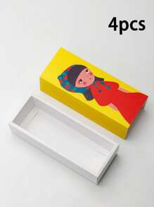 4件/8件可爱女孩带窗饼干盒，蛋糕盒，马卡龙盒，面包盒，巧克力盒，草莓盒，迷你蛋糕盒，甜点盒 - 紙本 - 查看 17