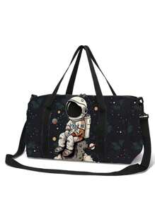 Astronaut Theme Travel Bag, Shoe Storage Bag, Football Storage Bag, Luggage Bag, Large Capacity Training Sports Shoulder Bag, Yoga Bag