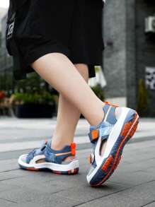 Boys' Summer Sport Sandals With Hook And Loop For Outdoor Hiking - Blue - View 8