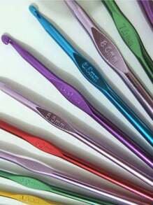 12pcs/Set Random Color Crochet Hooks, Handmade Diy Knitting Needles Crochet Tools - Multicolor - View 6