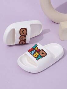 1双夏季新款儿童泡沫拖鞋可爱小熊露趾凉鞋 - 白色 - 查看 4