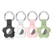 1pc Flower Shaped Silicone Protective Case With Keychain, Compatible With Apple AirTag Tracker, For Backpack, Keys, Pets And Other Items Anti-Lost Protection