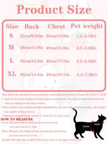 1pc Cute Bear Print Soft, Anti-Shedding Pet Vest Shirt, Suitable For Medium & Small Cats & Dogs, Can Be Worn Inside Or Outside