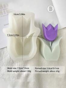 5-blättriger Tulpen Silikon-Formenbehälter, zart, leicht zu reinigen, speziell für Kerzengießen in großen Mengen entworfen! Selbstgemachte kreative Handwerkskunst, inspiriert von Gipsarbeit. Ideal für Kunstkurse zur Anregung der Kreativität. Tolles Geschenk zum Valentinstag, Muttertag, Kindertag, um Ihre Lieben zu überraschen.