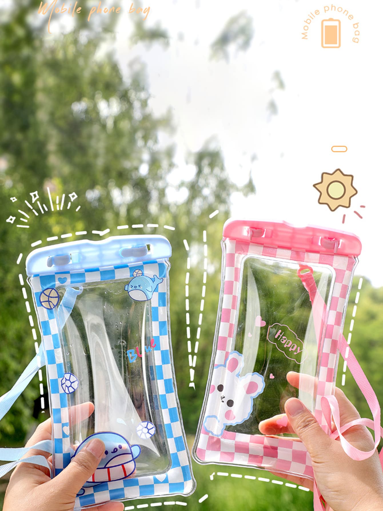 Waterproof Cell Phone Case, Underwater Cell Phone Bag, Universal Waterproof Bag, Compatible With Phone / Waterproof Dive Bag For Cell Phone With Touch Screen For Swimming, Diving, Dustproof, Shockproof, Rainproof, Sealing And Rafting With Touch Screen / Cute Cartoon Cell Phone Waterproof Bag Touch Screen Waterproof Bag For Cell Phone With Touch Screen Protector For Swimming And Rafting Sealing Bag