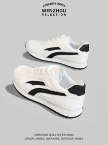 Nuevos tenis de mujer para primavera y otoño, estilo callejero, transpirables, suela gruesa de plataforma, color block, versátiles, calzado deportivo casual