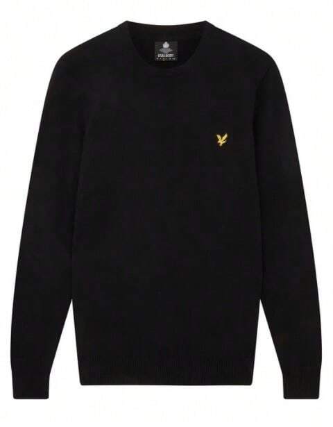 Lyle & Scott ✅ 100% 純棉 KN400VC 運動衫柔軟針織，經典設計，灰色麻色，舒適、永恆的風格，24/48 小時內快速送貨（半島）。 - 黑色 - 查看 1