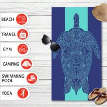 1 szt. wielokolorowy ręcznik plażowy wykonany z supermiękkiej mikrofibry, cyfrowy ręcznik plażowy, pokrowiec na klimatyzację, koc do drzemki w biurze, wysokiej jakości koc retro casual, wiszący na ścianie