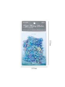 20pcs Set Transparent Rainwater Ice Crystal Shell Sticker Pack, Borderless Water Language Series, Scrapbooking Decorative Stickers,School Supplies,Back To School