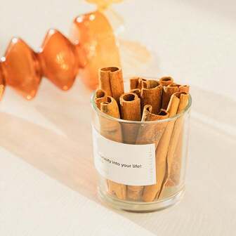 1pc Natural Cinnamon Aroma Diffuser Kit 8 Sticks, Suitable For Office, Home, Car And Improving Room Ambiance