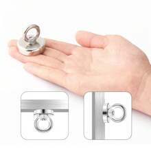 Set di magneti da pesca ad alte prestazioni con magneti in terre rare al neodimio ultra-resistenti da 3,2 cm/1,26 pollici, corda da 393,7 pollici e accessori in acciaio inossidabile, in metallo argento anti-ruggine, perfetto per la raccolta di metalli, la cucina, il recupero all'aperto e la pesca