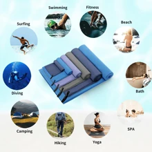 MUTAO 1pc Solid Color Quick-Drying Bath Towel With Net Bag Packaging, Simple Style Long Rectangle Ultra-Fine Fiber Soft Anti-Bacterial Non-Fading Water Absorbent Towel Home Bathroom Decor Back To School For Beauty Salon Home Bathroom Shower Towels For Beauty Salon, Hotel Sports,Home Essentials, Towel, Skin Care Bath Towel Sheet - Dark Grey - View 11