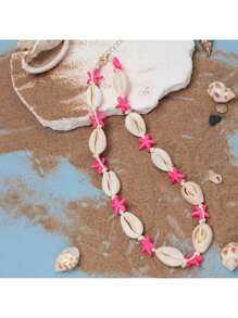 1pc European & American Style Seashell Weaved Maritime Beach-Themed Pendant, Necklace, Bracelet Accessory