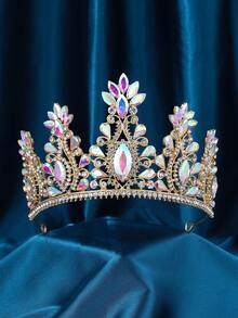 Crystal Tiara Crowns Rhinestone Crown With Combs For Women And Girls Crystal Queen Headbands Princess Headpieces Wedding Hair Accessories Bride Rhinestone For Pageant Birthday Prom - 彩色 - 查看 6