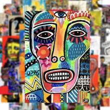 50pcs Abstract Art Poster Graffiti Stickers, Waterproof Decals For Phone Cases, Laptops, Luggage, Guitars, Motorcycles, Funny Jesus/Funny Design