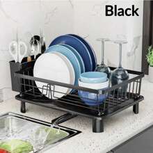 1 件碗碟架，带餐具架的碗碟干燥架，台面节省空间的碗碟沥水架，优质厨房台面收纳架，厨房收纳架和储物架， - 彩色 - 查看 1