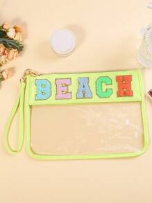 1pc Envelope Style Semi-Transparent PU Coated Paper Cosmetic Bag/Pouch, Suitable For Daily Use And Travel (Accessories Not Included) - Multicolor - View 7