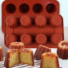 2/8/18 腔硅胶模具，适用于 Canneles Bordelais、凹槽蛋糕、松饼、纸杯蛋糕和糕点不粘烤盘，适用于甜点、巧克力、果冻、慕斯蛋糕装饰 DIY 烘焙配件 - 彩色 - 查看 1
