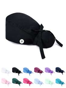 1 chiếc mũ y tá Unisex, màu trơn, thiết kế băng đô, thoáng khí và thấm mồ hôi, thích hợp cho bệnh viện, viện dưỡng lão, mọi mùa - A - Xem 2