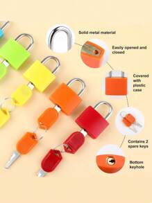 Luggage Lock Padlock, Color Plastic Shell Lock Zinc Alloy Small Lock, Mini Colorful Locks With Keys For Suitcase And Luggage