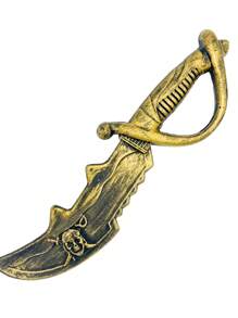 1pc Halloween Photo Prop, Caribbean Pirate Plastic Skull Knife, Party Cosplay Costume Accessory Pirate Sword