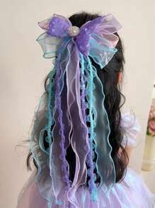 1 件儿童可爱甜美贝壳和海星公主发夹、发夹发饰，适合小女孩 - 彩色 - 查看 6