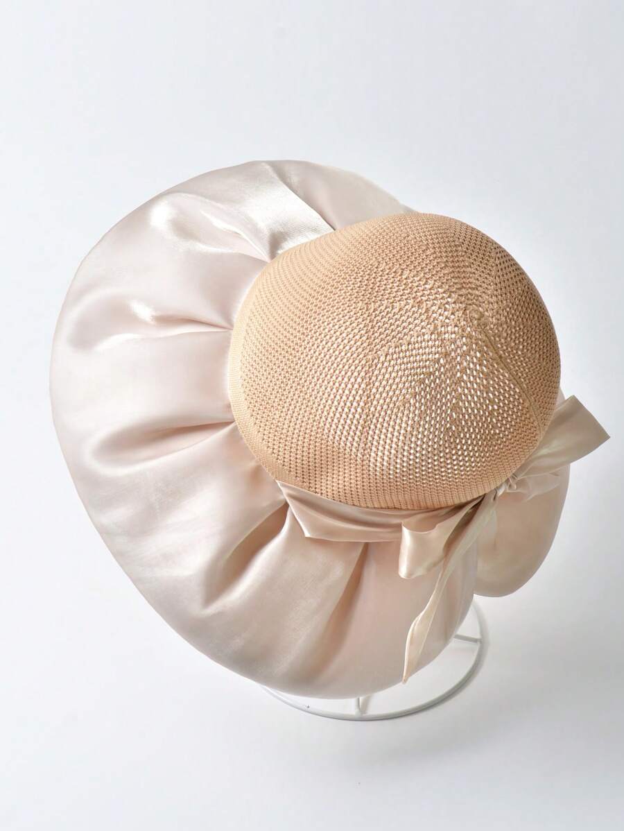 新款时尚女士渔夫帽，防晒，系带，可爱蝴蝶结设计，百搭，适合夏季 - A - 查看 1