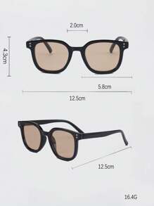 1 Pair Kids' Geometric Studs Decor Fashion Glasses, Korean Style - Black - View 4