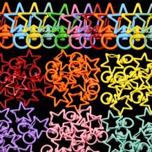 20 件彩色星形钥匙扣锌合金，新款糖果色 DIY 弹簧扣门装饰吊坠