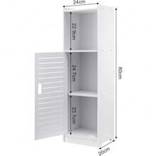 Wasserdichter Badezimmerschrank Badezimmermöbel Kommt mit offenen Ablagefächern Badschrank Freistehende Geeignet für Wohnzimmer, Küche und Bad Dreischichtige Weiß 55x21x21CM - 80x20x24cm - Übersicht 3