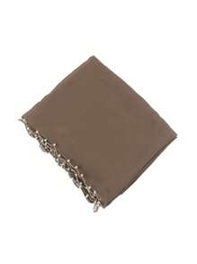 1 pièce Foulard hijab en mousseline de soie pour femmes avec décoration de chaîne en dentelle perlée pour mariage, festival, fête