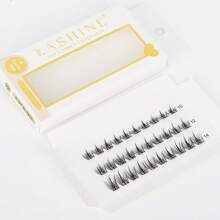 Lashine LASHINE 30 Clusters Individual Cluster Lashes 0.07mm D Curl DIY Lash Extension 10mm-14mm Crossed Wispy Soft Daily Cluster Lashes Thin Band Natural Fluffy False Eyelashes Wispy Individual False