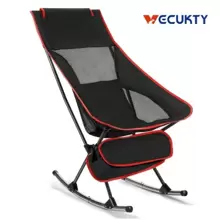 Camping Chair, Vecukty High Back Rocking Chair 165 Lbs Capacity, Compact Outdoor Portable Folding Rocker Chair For Camping Hiking Gardening Travel Beach Picnic, Camp Chair