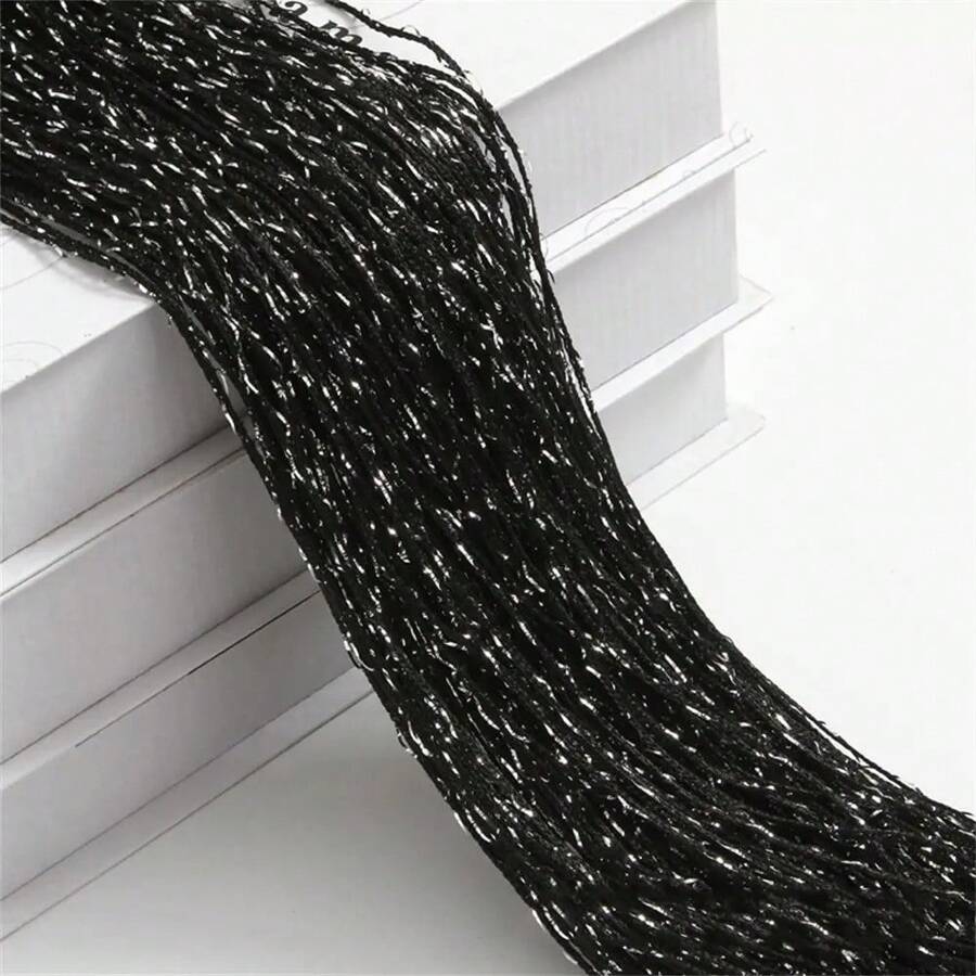 2M*1M String Curtain Panels Door Fly Screen Hanging Beaded Curtains Room Divider Net - 黑色 - 查看 1