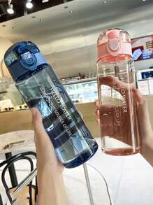 1pc 780ml/26oz Large Capacity Transparent Plastic Water Bottle, Leakproof And Drop-Proof Portable Outdoor Water Cup