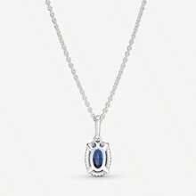 Joyería de plata de ley 925 100% apta para hacer collares estilo original pote 1:1, apropiada para que las mujeres hagan joyas, collar con gema azul apto para regalar el Día de San Valentín y Navidad a las personas que le gustan