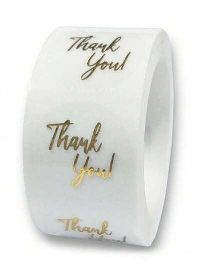 500pcs/Roll Transparent 'Thank You' Stickers, Minimalist And Practical Multipurpose