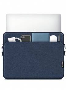 SENLASI 1pc Solid Casual Laptop Sleeve For 13.5 14 15.6 Inch Laptop, Laptop Bags ForMacBook,IPad, Chromebook Surface Notebook, Portable Laptop Sleeves Blue Black Gray - Multicolor - View 3