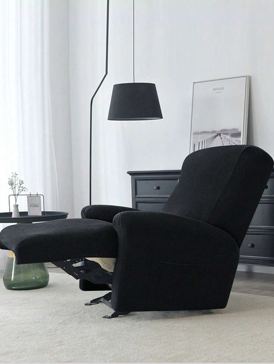 1 件/2 件/3 件，玉米绒芝华士躺椅沙发套，高弹力防尘猫爪软沙发套，适用于客厅卧室等装饰用品，适合家庭使用 - 黑色 - 查看 1