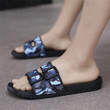 Plus Size Men's New Breathable Sandals, Lightweight Slide Slippers, Non-Slip Outdoor Wear, Korean Style Beach Shoes, Odor-Resistant Comfortable EVA Slip-On Casual