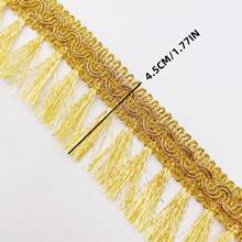 Gold & Silver Tassel Trim Ribbon, Decorative Accessory For Curtain, Clothing, Bags - Multicolor - View 3