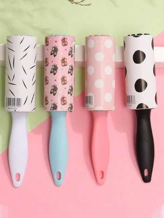 1/4pcs Mini Removable Clothes Lint Stick Roller Lint Paper Portable Lint Remover