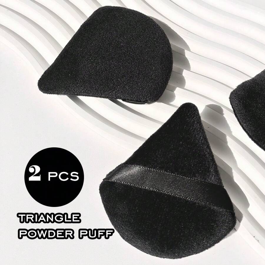 2 件装三角粉扑 - 超柔软可洗化妆海绵，可精确混合，可重复使用的化妆粉扑，适用于散粉和粉底 - 彩色 - 查看 1