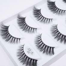 20pcs/Box 3D Natural Fluffy, Dramatic, Luxurious High-Quality False Eyelashes, Soft & Reusable Full Strip Style Lashes, Random Styles