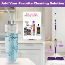 Mops For Floor Cleaning Wet Spray Mop With Bottle And 1/4 Washable Microfiber Pads Home Or Commercial Use Dry Wet Flat Mop For Hardwood Laminate Wood Ceramic - White Purple - View 4