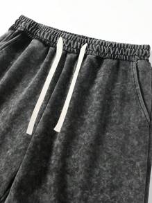 4 pièces/set T-shirt ample à manches courtes + short pour hommes, tenue de sport décontractée d'été, style rue, extérieur, randonnée, plage avec lettres, t-shirt à motif arbre de noix de coco et short à cordon de serrage à la taille