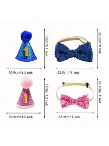 1 Set Pet Birthday Party Decorations, Including Pet Bandana, Birthday Hat, Banners, And Bow Tie For Male & Female Pets, Pet Birthday Celebration & Decoration
